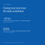 The evidence: closing your eyes is not the same as darkness - research on light and melatonin