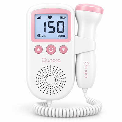 Ounora Fetal Doppler for Pregnancy - At Home Baby Heartbeat Monitor with 3MHz Probe, Backlit LCD Heart Rate Display & Built-In Speaker