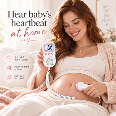 Ounora Fetal Doppler for Pregnancy - At Home Baby Heartbeat Monitor with 3MHz Probe, Backlit LCD Heart Rate Display & Built-In Speaker