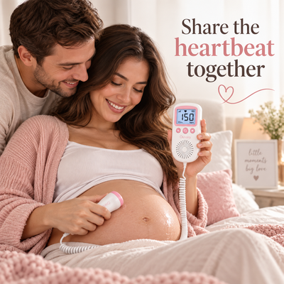 Ounora Fetal Doppler for Pregnancy - At Home Baby Heartbeat Monitor with 3MHz Probe, Backlit LCD Heart Rate Display & Built-In Speaker