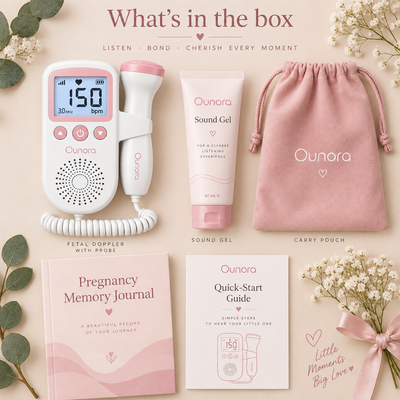 Ounora Fetal Doppler for Pregnancy - At Home Baby Heartbeat Monitor with 3MHz Probe, Backlit LCD Heart Rate Display & Built-In Speaker