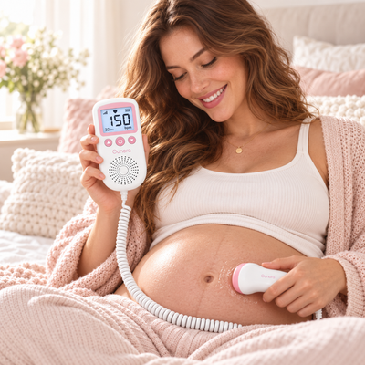 Ounora Fetal Doppler for Pregnancy - At Home Baby Heartbeat Monitor with 3MHz Probe, Backlit LCD Heart Rate Display & Built-In Speaker