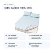 Why it works: cool on contact, wicks sweat, elastic corner straps, machine washable