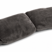 Macro detail of two adjacent bead-filled pods and the plush velvet nap