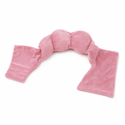 The Lull weighted eye pillow in Blush Rose, showing the segmented pods and tie tails
