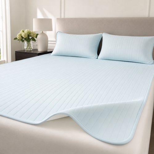 The Glacier — Ice Silk Cooling Mattress Pad Set